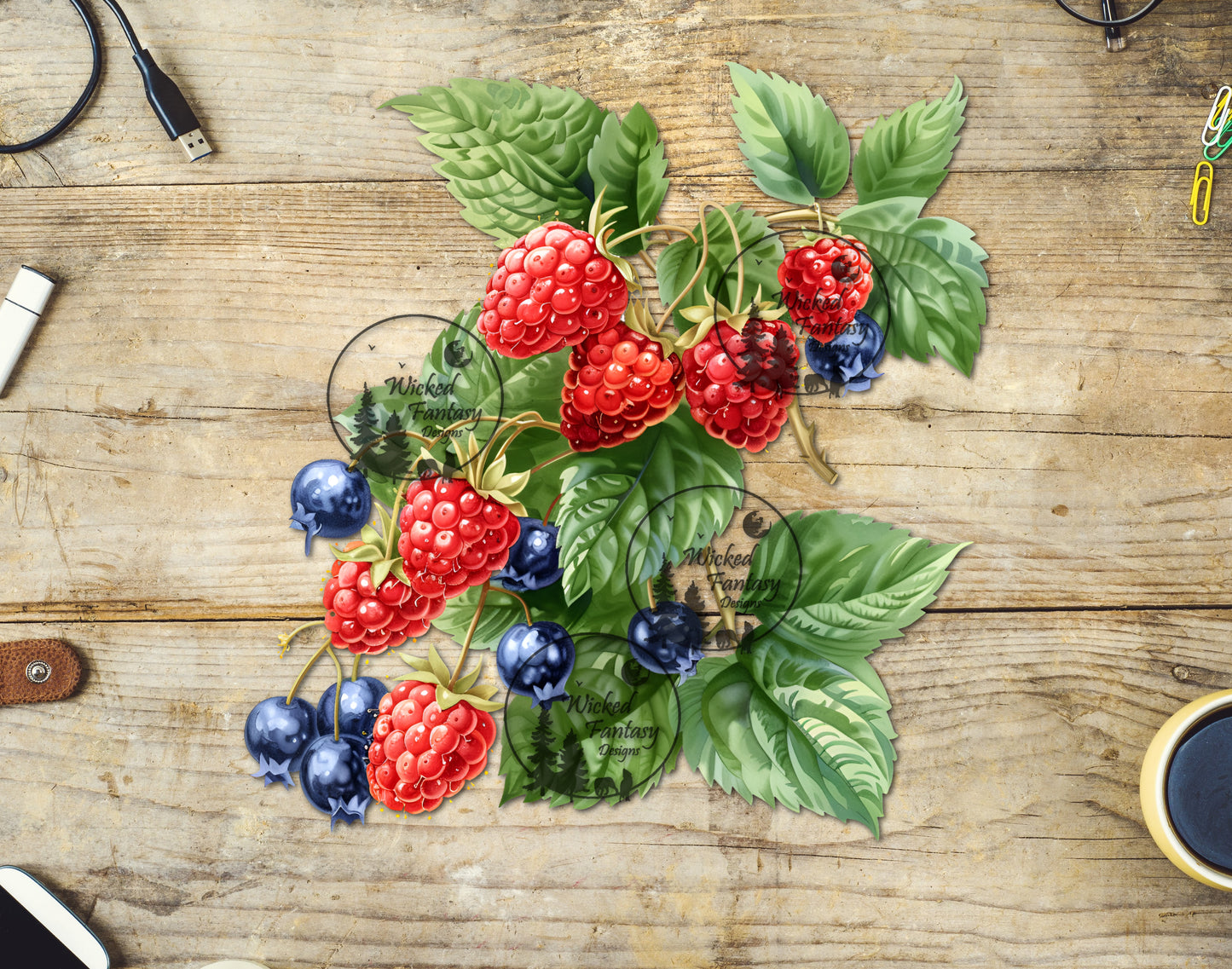 UVDTF Raspberry and Blueberry Arrangement