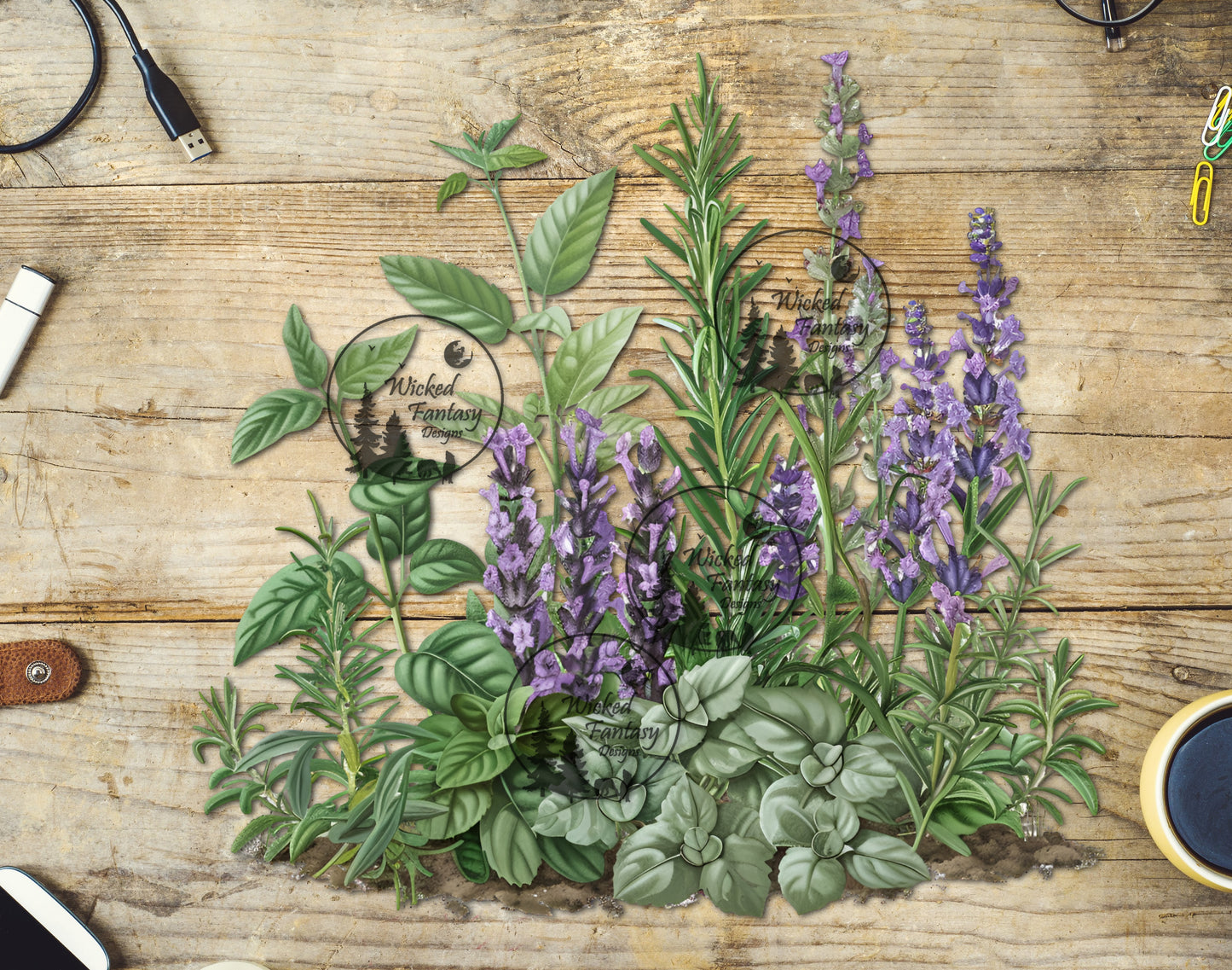 UVDTF Herb Garden Mint Arrangement