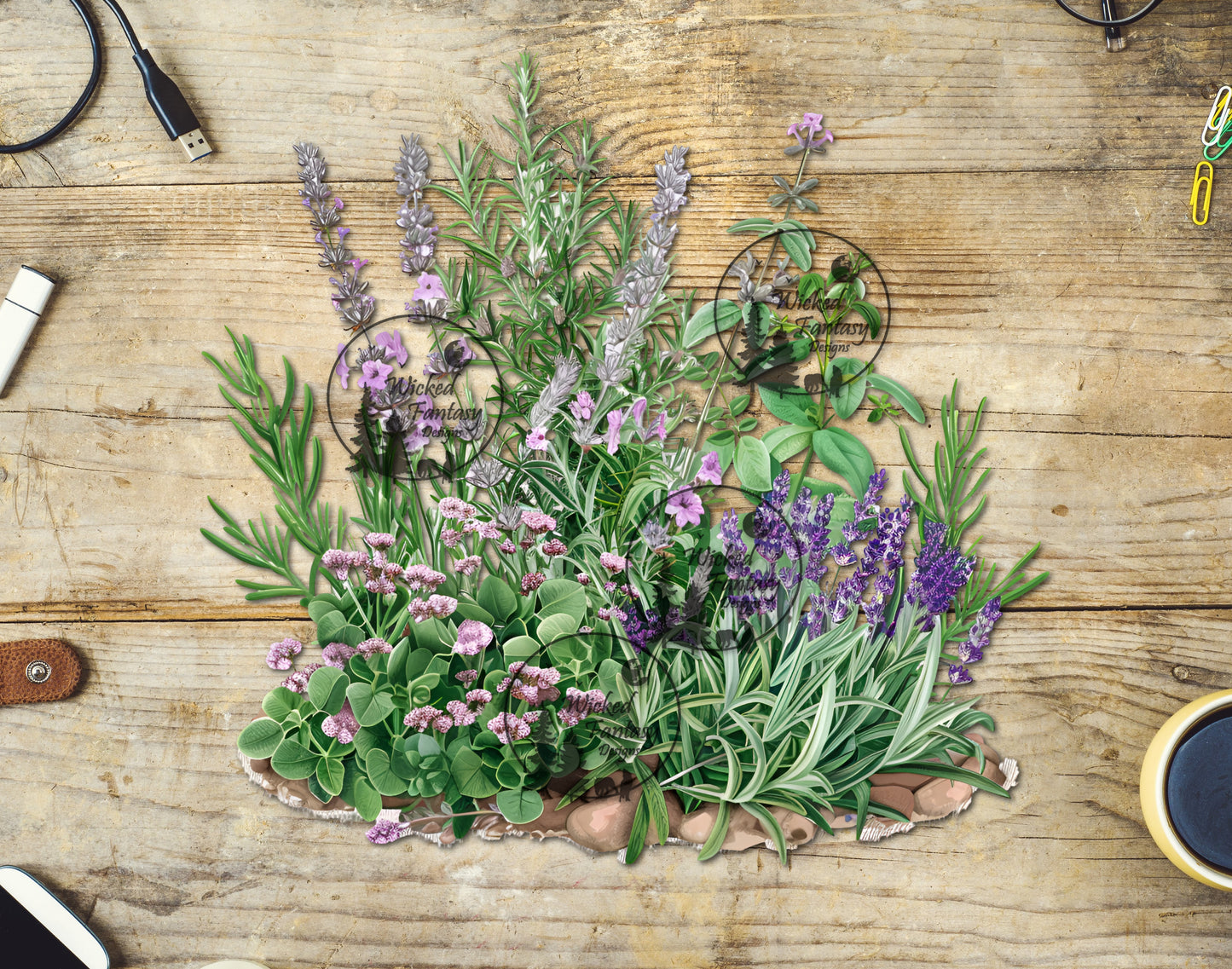 UVDTF Herb Garden Arrangement