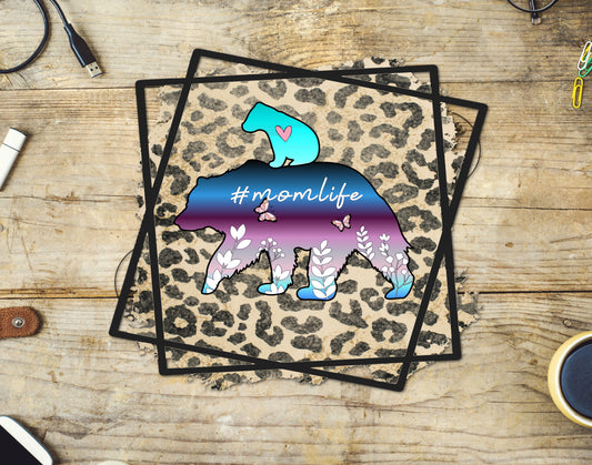 UVDTF Mom Life Leopard Print Bear