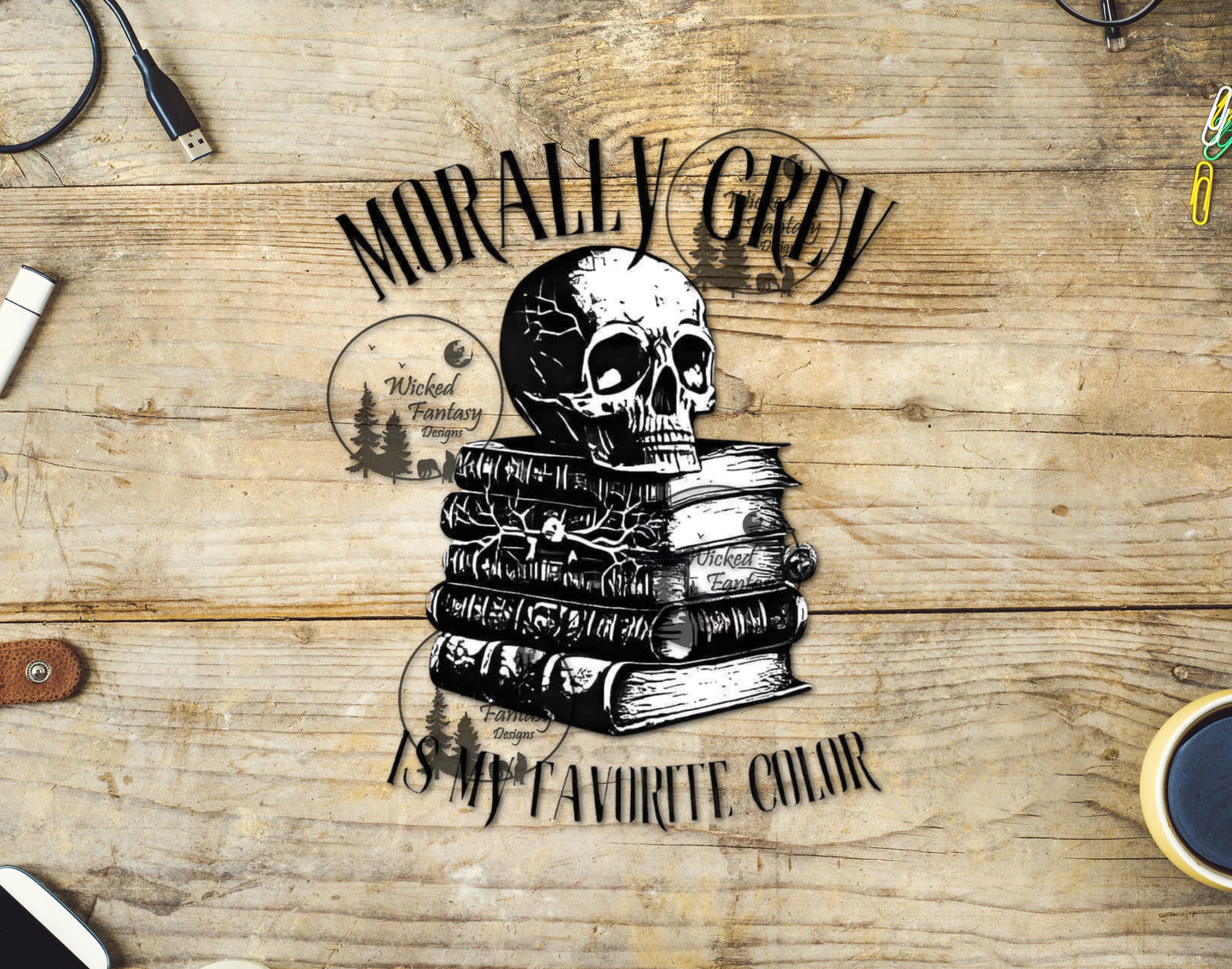 UVDTF Morally Grey is My Favorite Color Books Skull