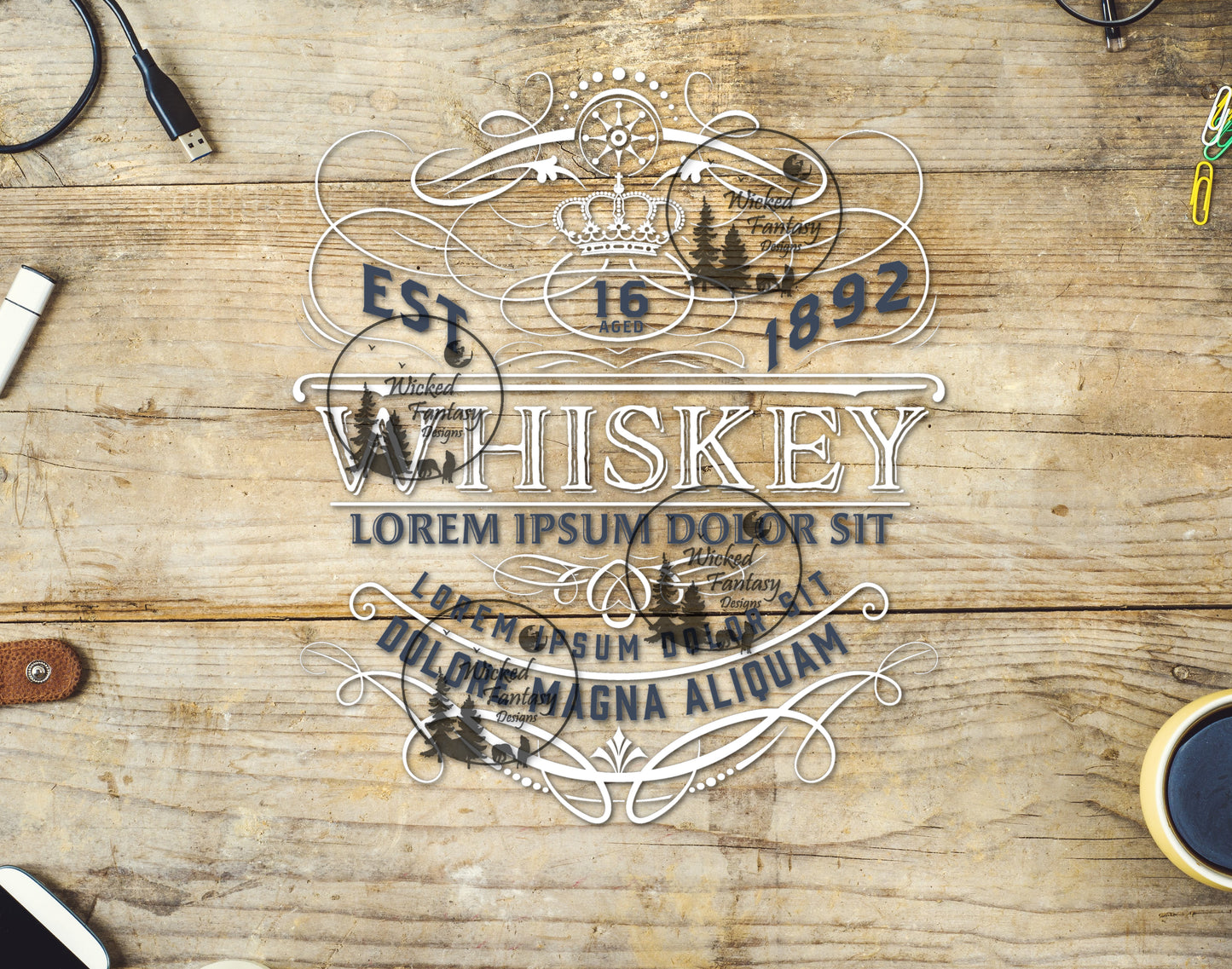 UVDTF Whiskey Label White
