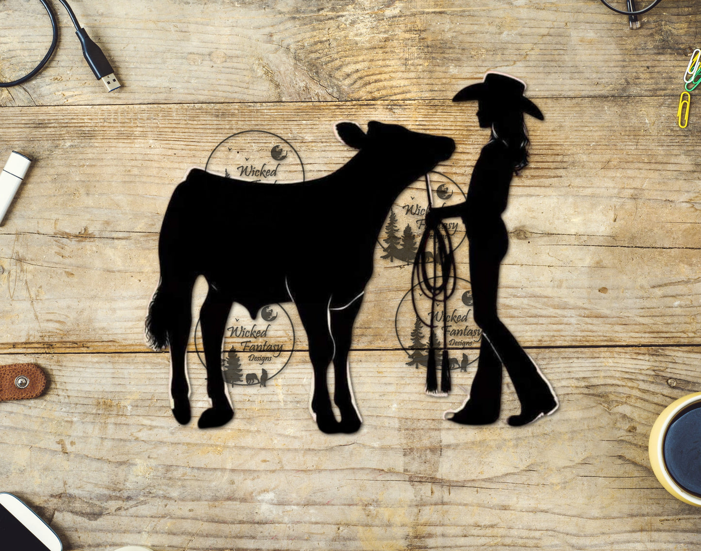 UVDTF Show Cattle Girl Showman Silouette