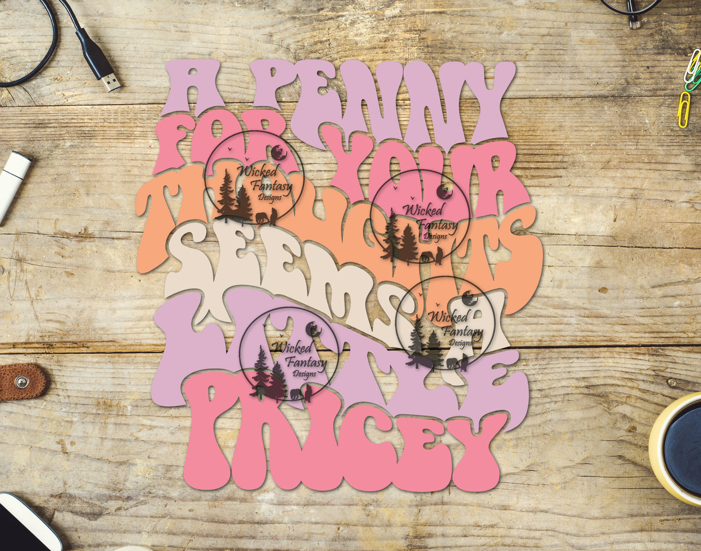 UVDTF Decal A penny for your thoughts seems a little pricey Transparent Background Sticker 1pc