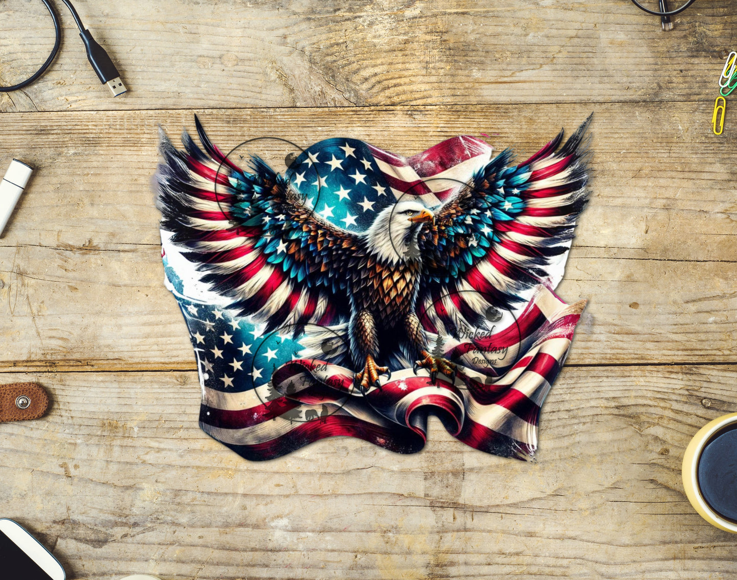 UVDTF American Flag and Eagle Patriotic