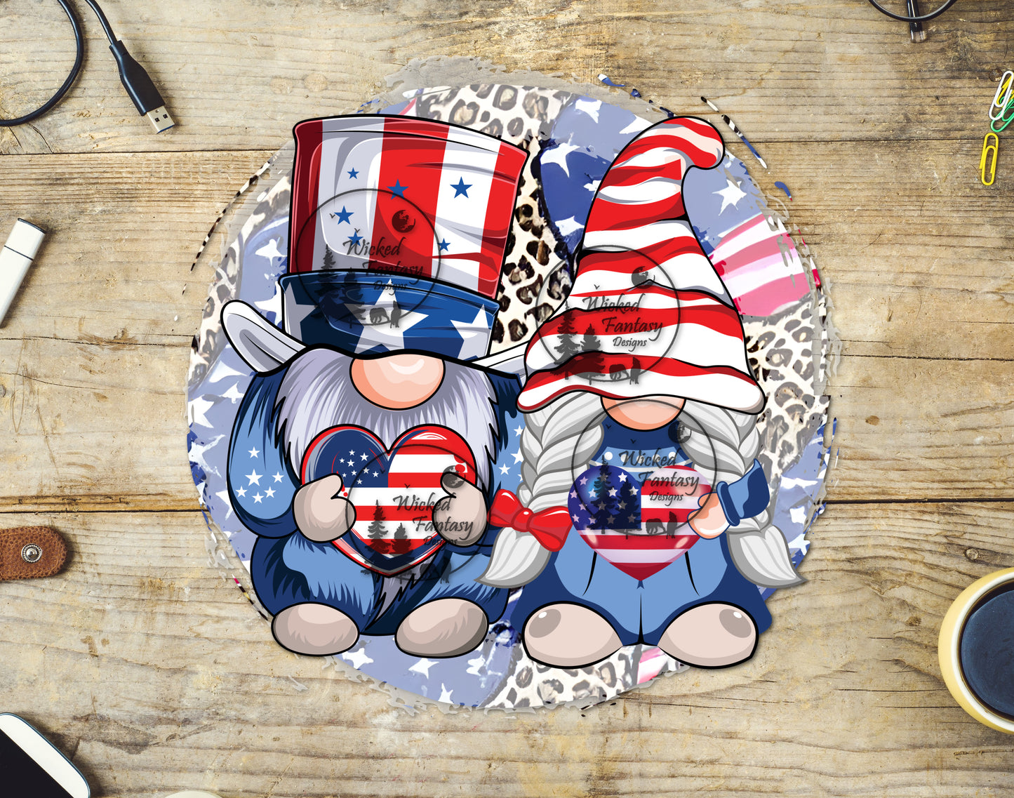 UVDTF Patriotic Gnome Couple