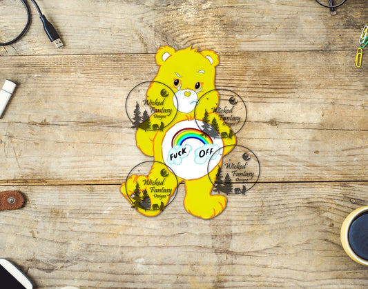UVDTF Sarcastic Bear F* Off Yellow