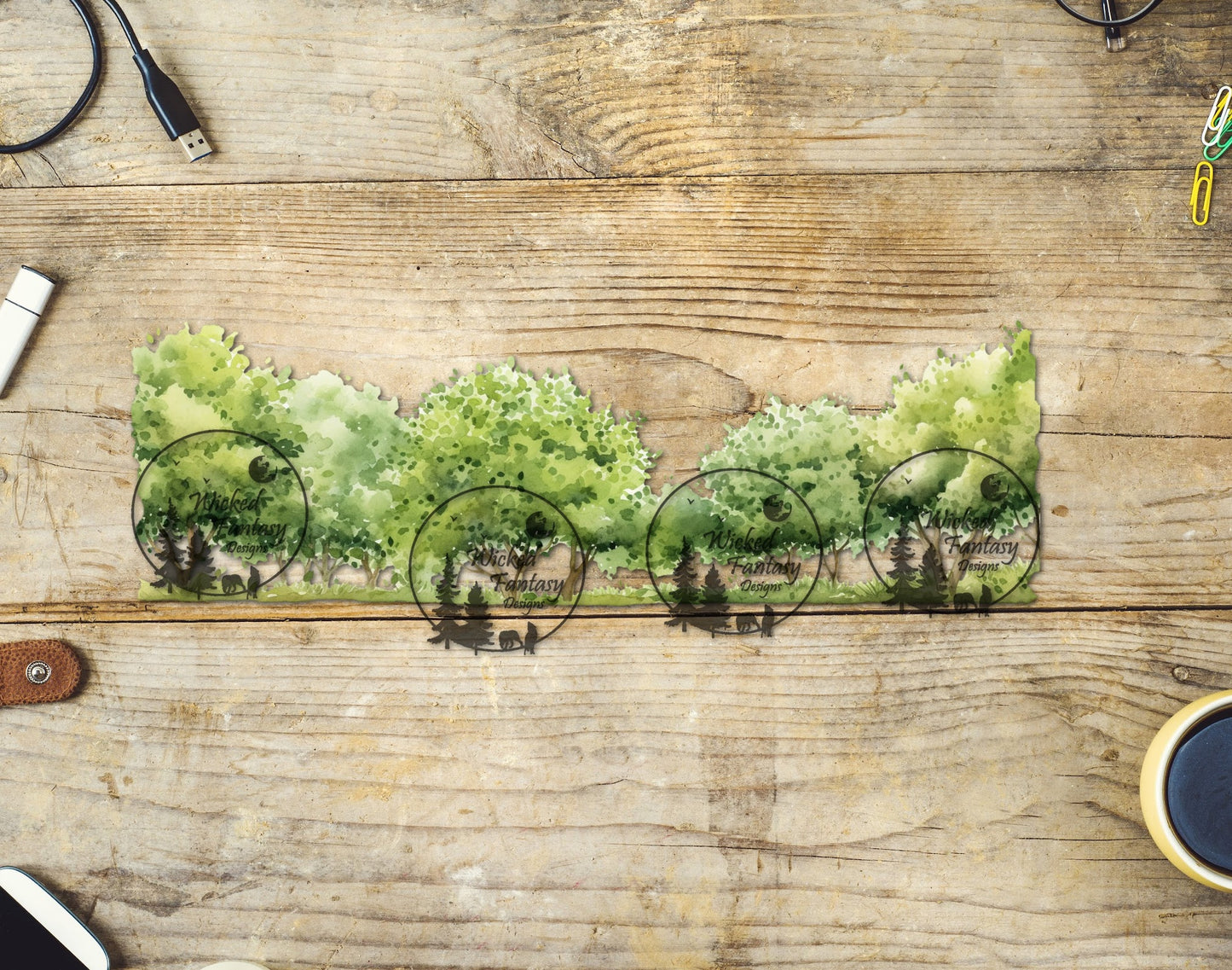 UVDTF Decal Tumbler Element Tree Border 4