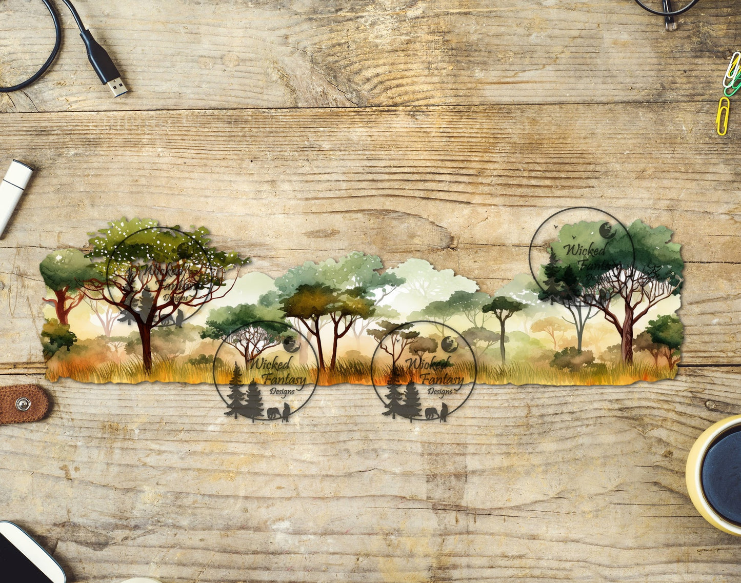 UVDTF Decal Tumbler Element Tree Line Border 2