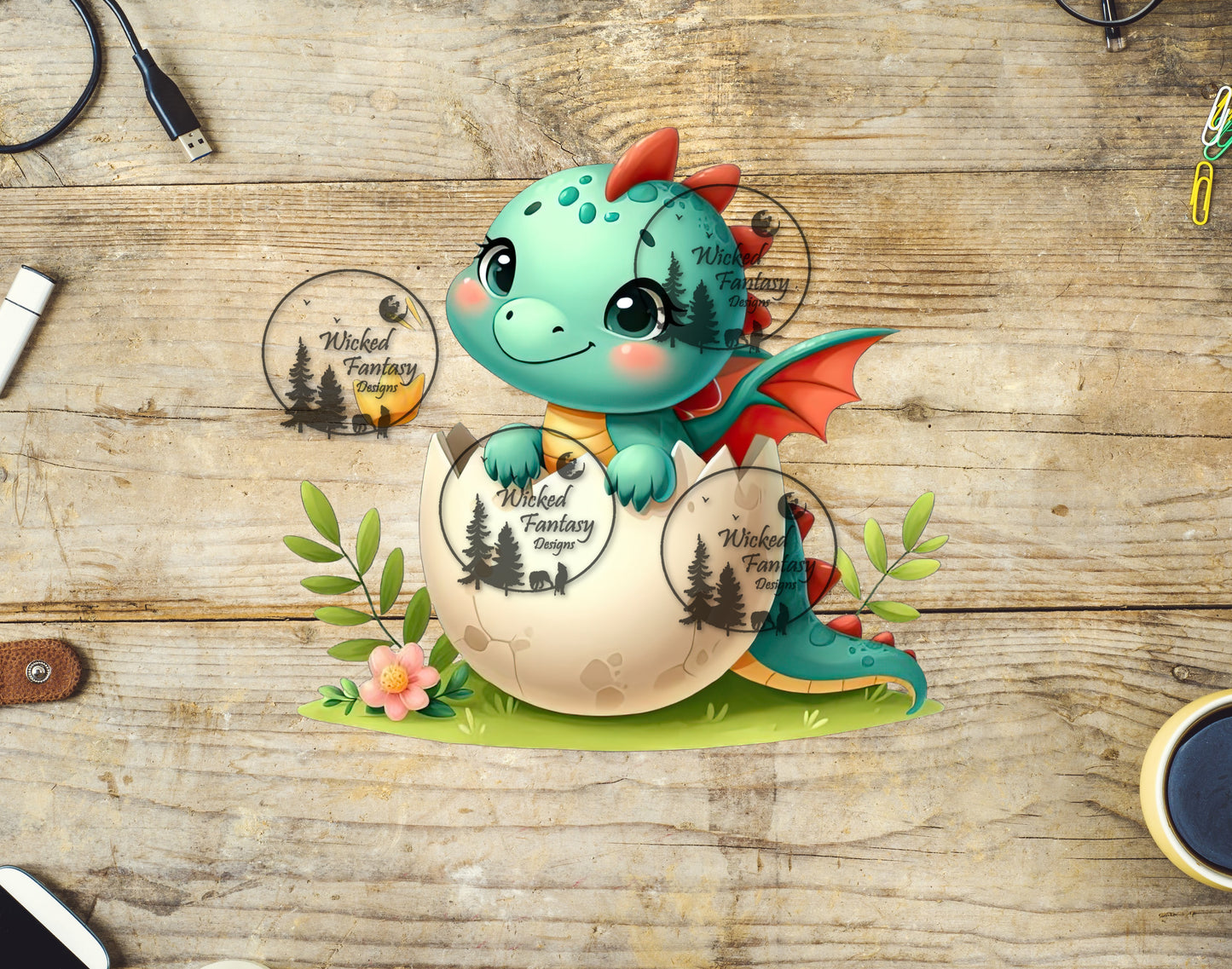 UVDTF Baby Green Dragon and Egg