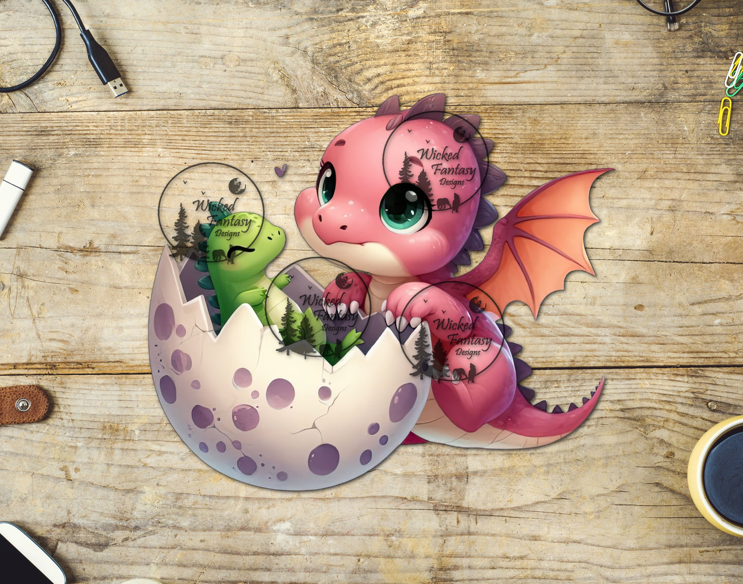 UVDTF Baby Pink Dragon and Egg