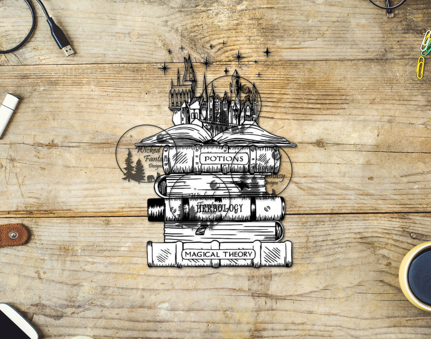 UVDTF Potions Herbology Magical Theory Books with Castle