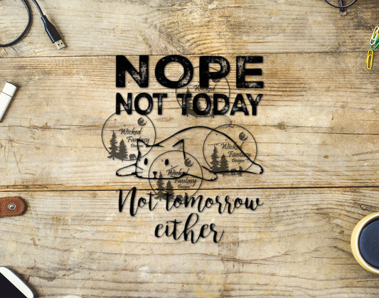 UVDTF Nope Not Today.. Not Tomorrow Sarcastic Cat