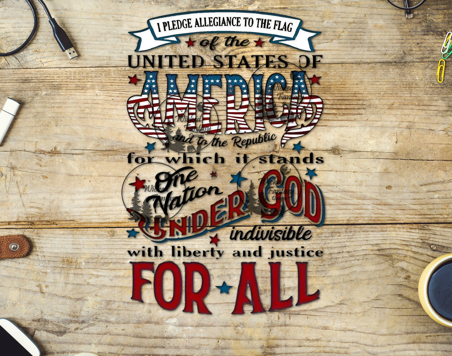 UVDTF Pledge Allegiance American Flag Patriotic