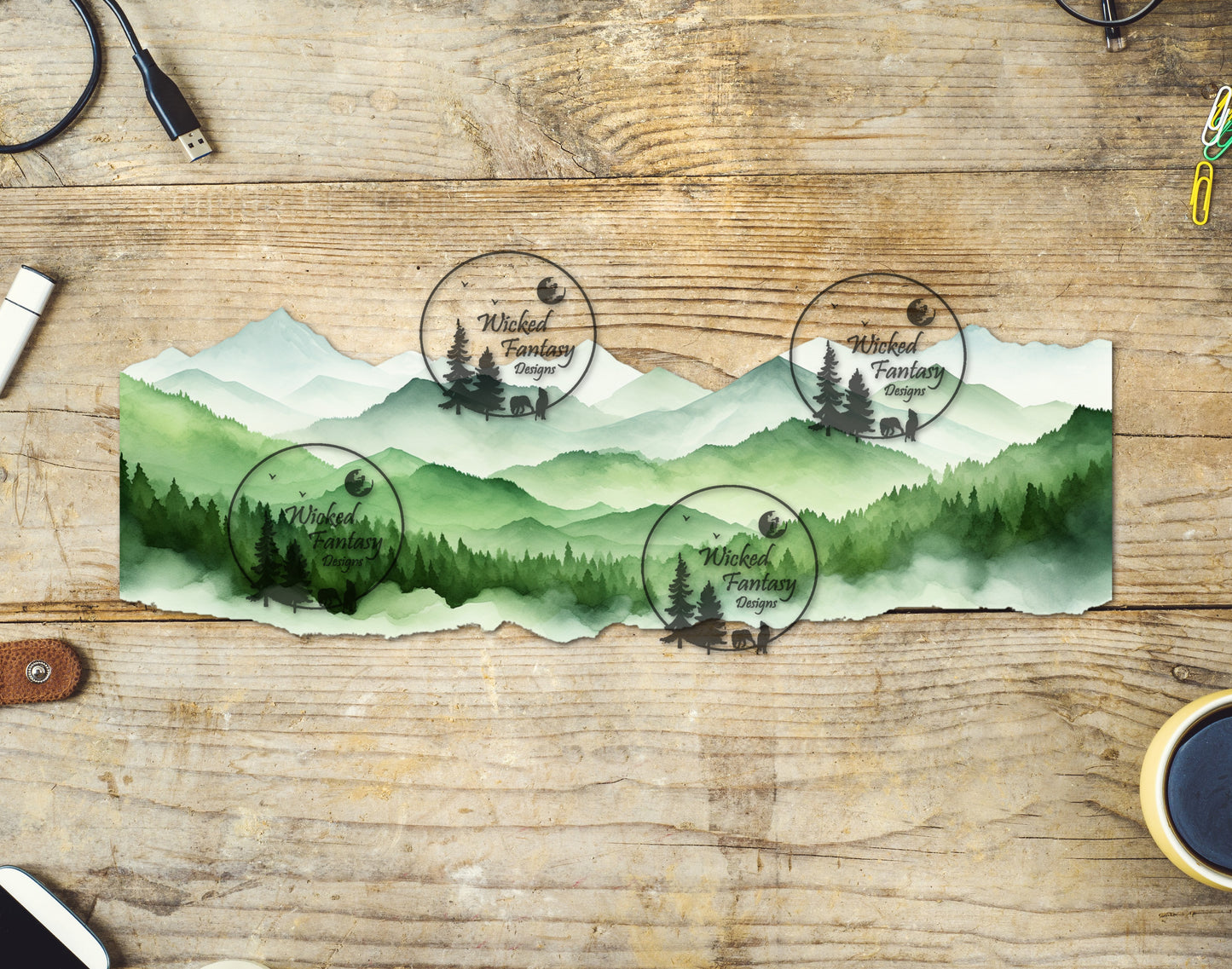 UVDTF Decal Tumbler Element Smoky Mountains Border