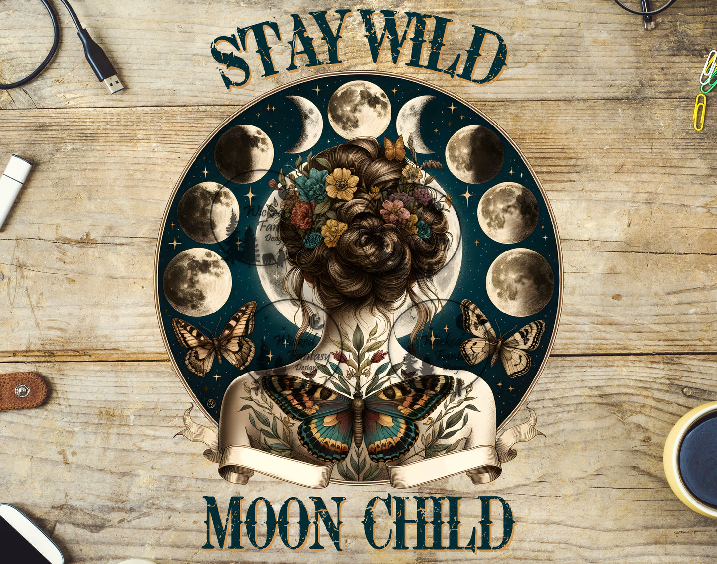 UVDTF Stay Wild Moon Child Moon Phases Butterflies