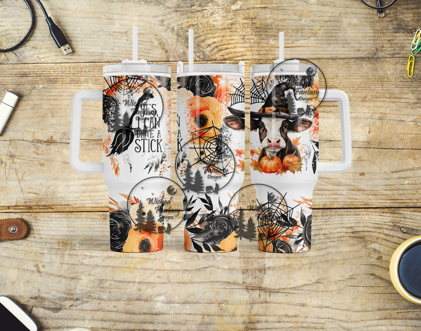 UVDTF Decal Element 40oz Tumbler Wrap I Can Drive A Stick Halloween