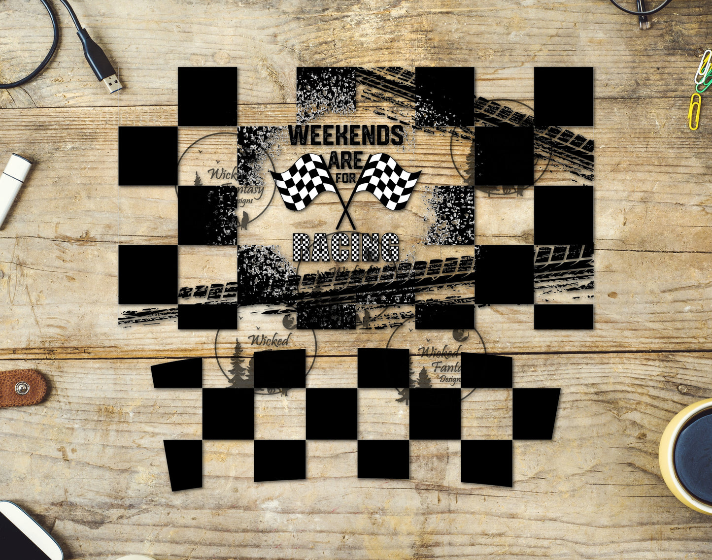 UVDTF Decal Element 40oz Tumbler Wrap Weekends are for Racing