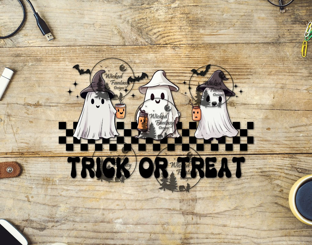 UVDTF Trick or Treat Cute Ghosts Witch Hats Bats