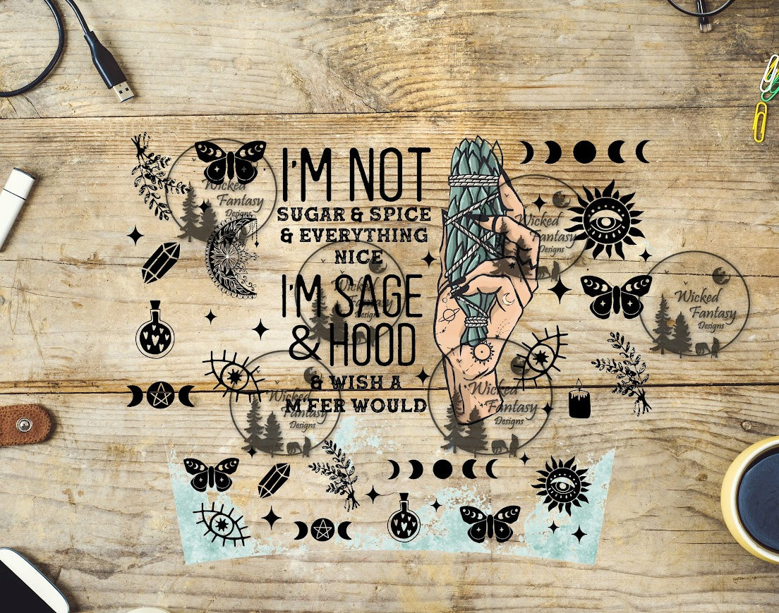 UVDTF I'm Sage and Hood Wrap Element 40oz 16oz multiple sizes