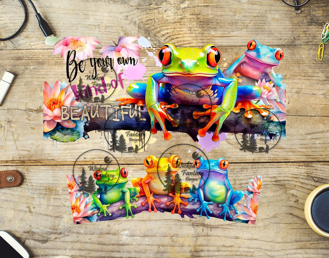 UVDTF Be Your Own Kind of Beautiful Tree Frogs Wrap Element 40oz 16oz multiple sizes