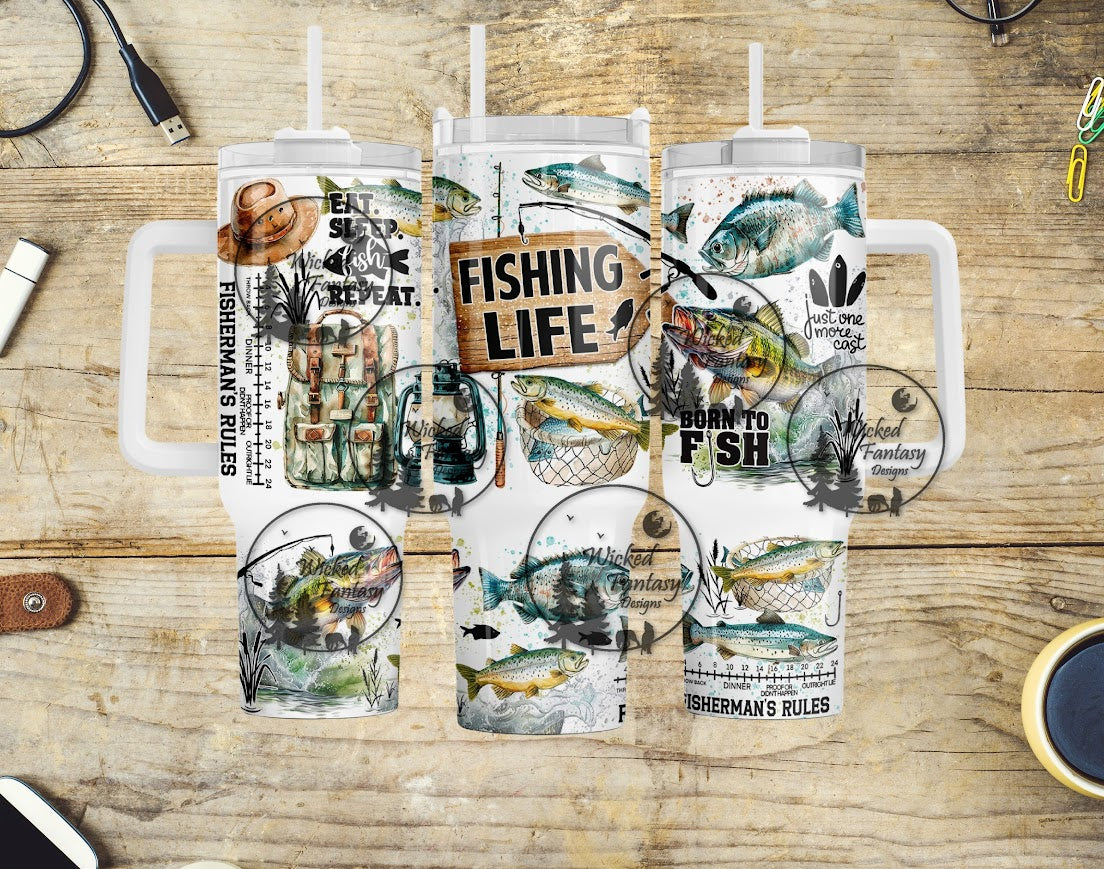 UVDTF Fishing Life Wrap Element 40oz 16oz multiple sizes