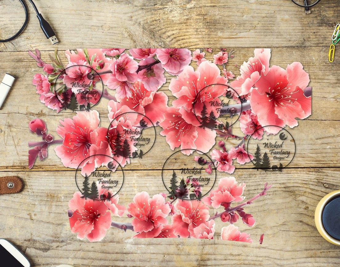 UVDTF Cherry Blossom Tumbler Wrap Element 40oz 16oz multiple sizes