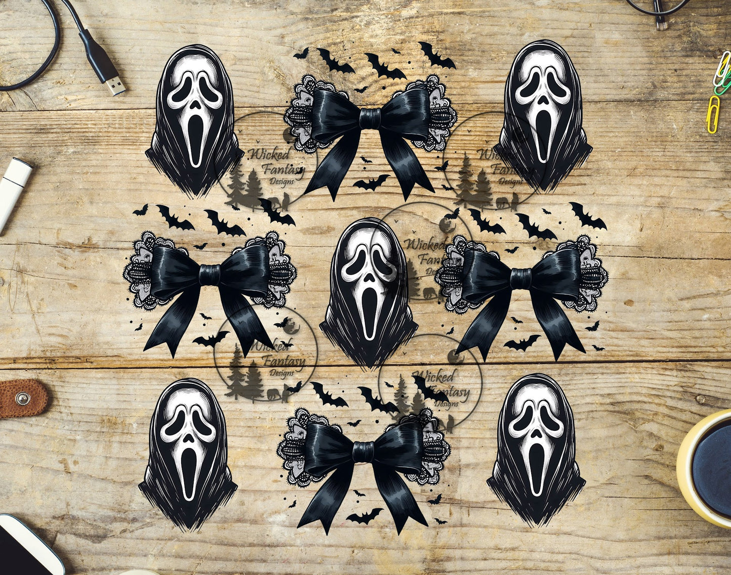 UVDTF Scary Faces and Lace Bows Elements