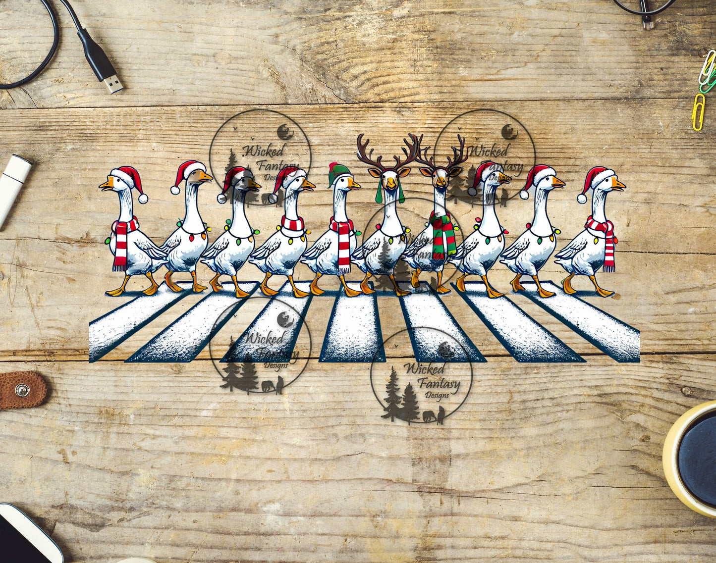 UVDTF Christmas Geese 16oz 40oz Tumbler Wrap Element