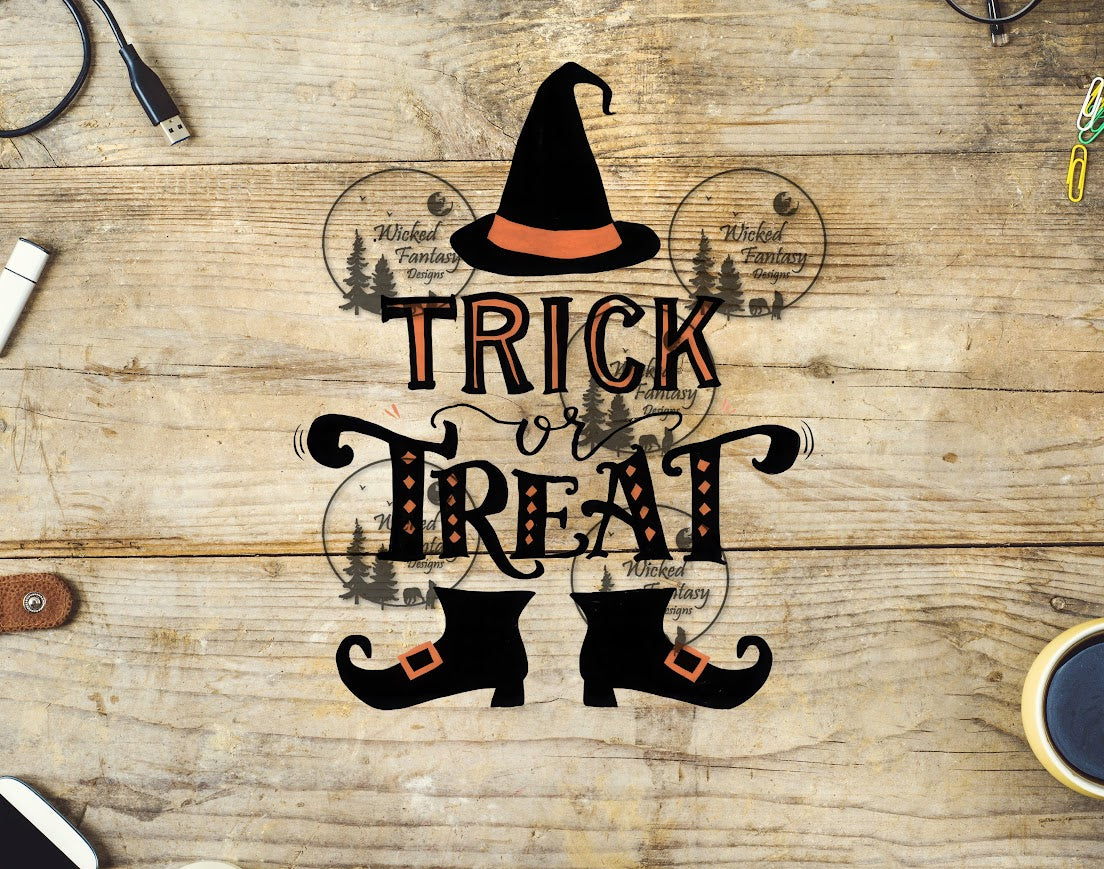 UVDTF Trick or Treat Witch Hat and Boots