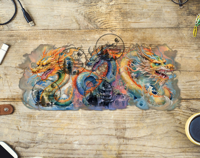 UVDTF Chinese Dragons 16oz 40oz Tumbler Wrap Element