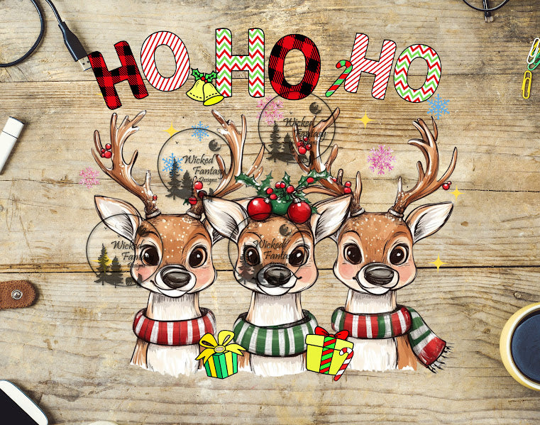 UVDTF Ho Ho Ho Christmas Reindeer Scarves Presents