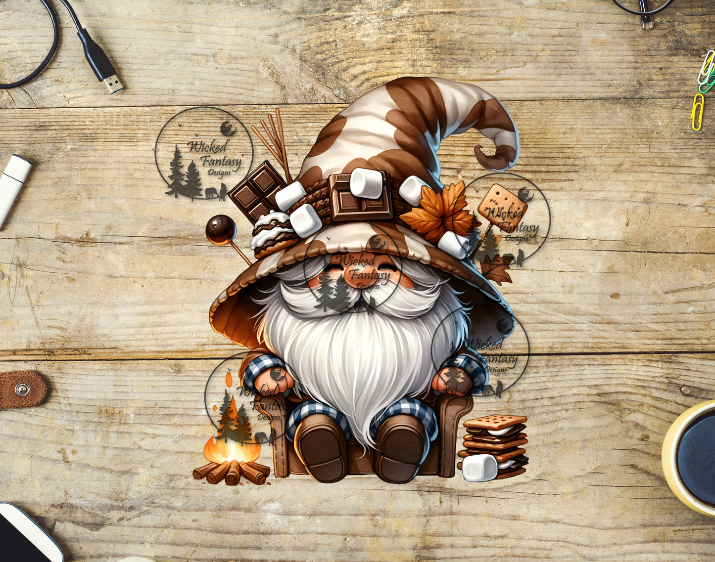 UVDTF Smores Gnome by Campfire