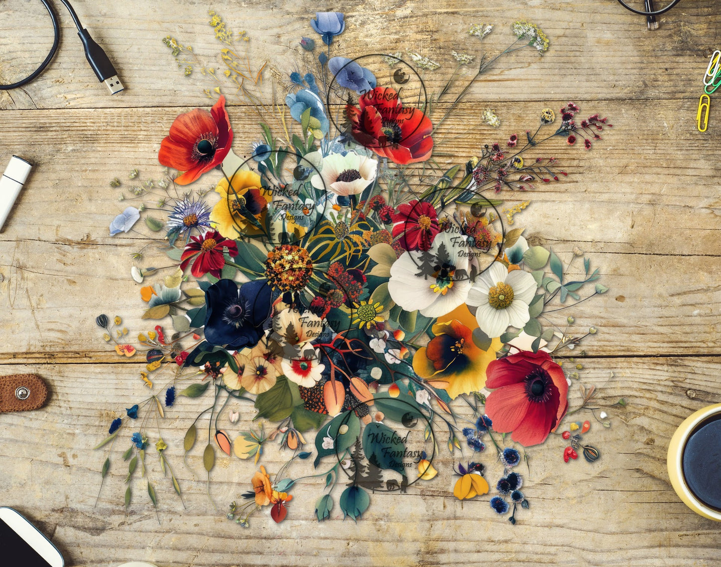 UVDTF Poppies and Wildflowers