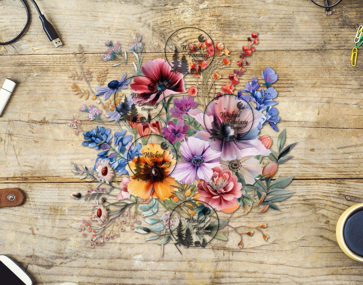 UVDTF Colorful Wildflowers