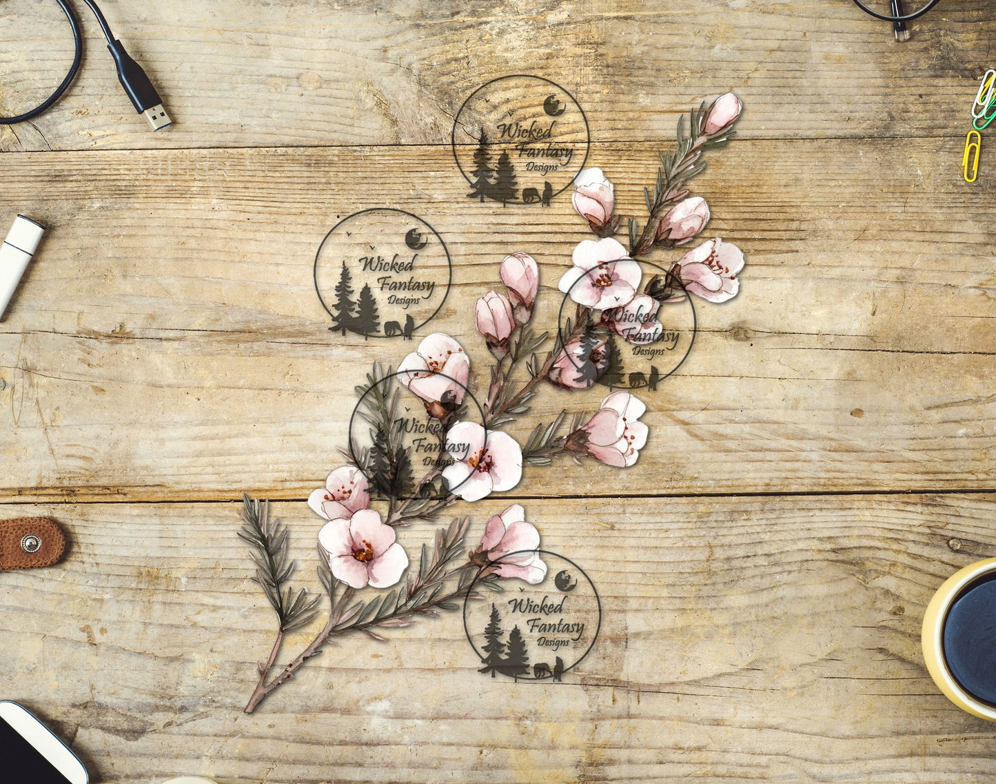 UVDTF Pink Tree Blossoms