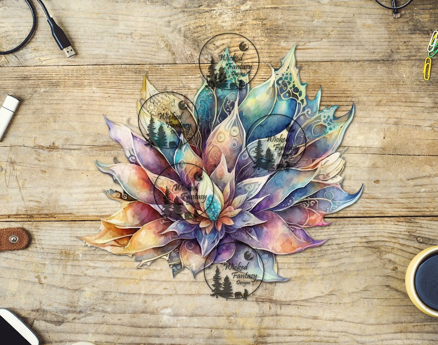 UVDTF Pastel Watercolor Flower