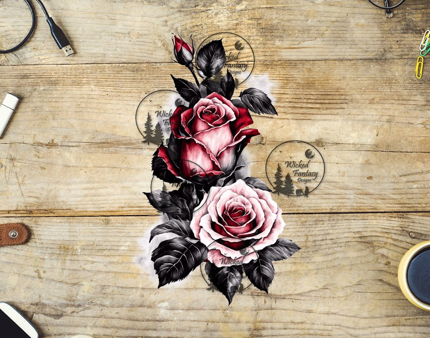 UVDTF Blush and Steel Roses