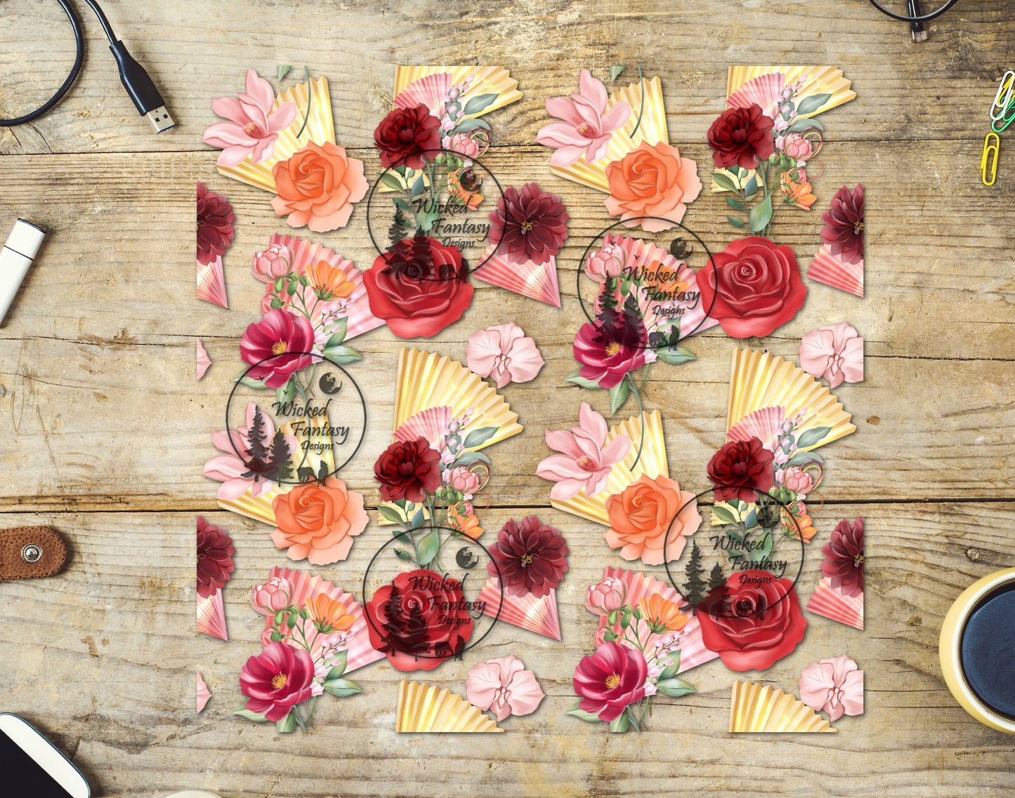 UVDTF Spring Orchids and Roses 10"x10" Element
