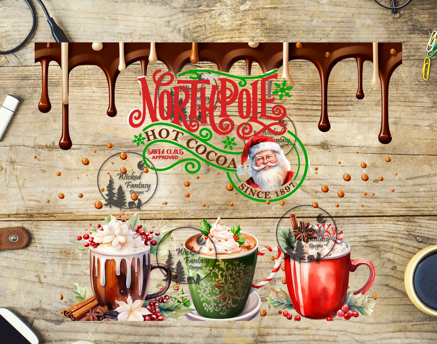 UVDTF North Pole Hot Cocoa 20oz 30oz 10"x10" Element