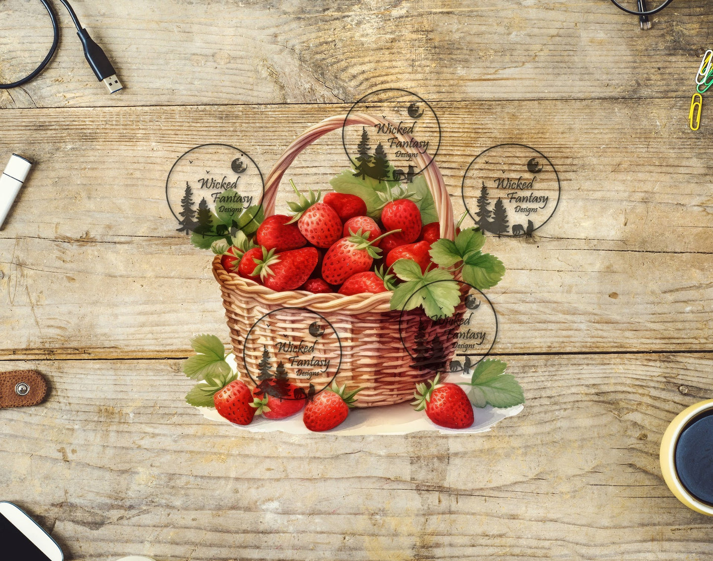 UVDTF Basket of Strawberries