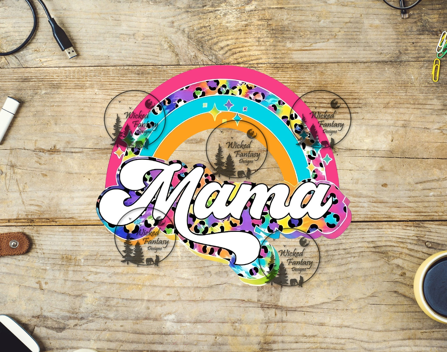 UVDTF Neon Rainbow Mama