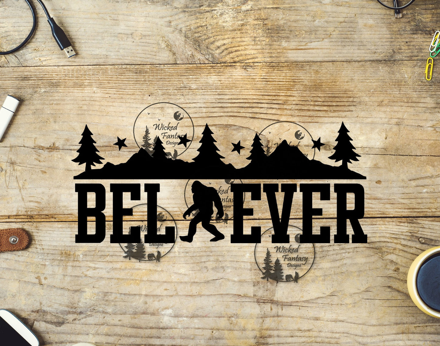 UVDTF Believer Sasquach Bigfoot Silhouette