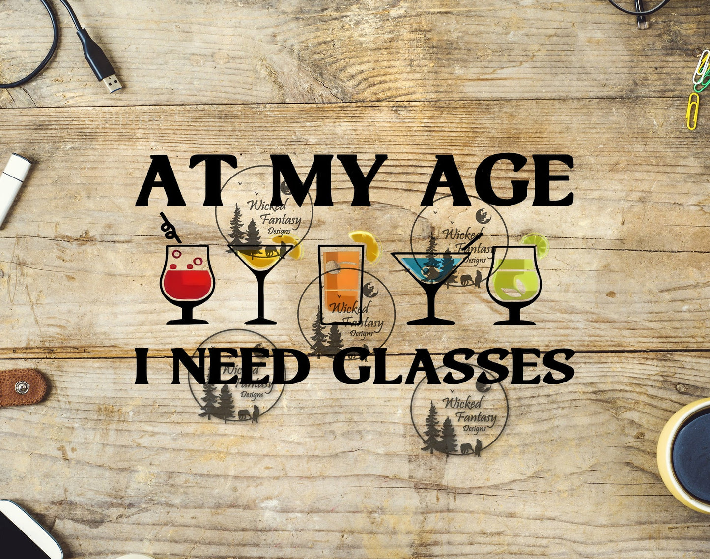 UVDTF At My Age I Need Glasses 16oz 40oz Tumbler Wrap Element