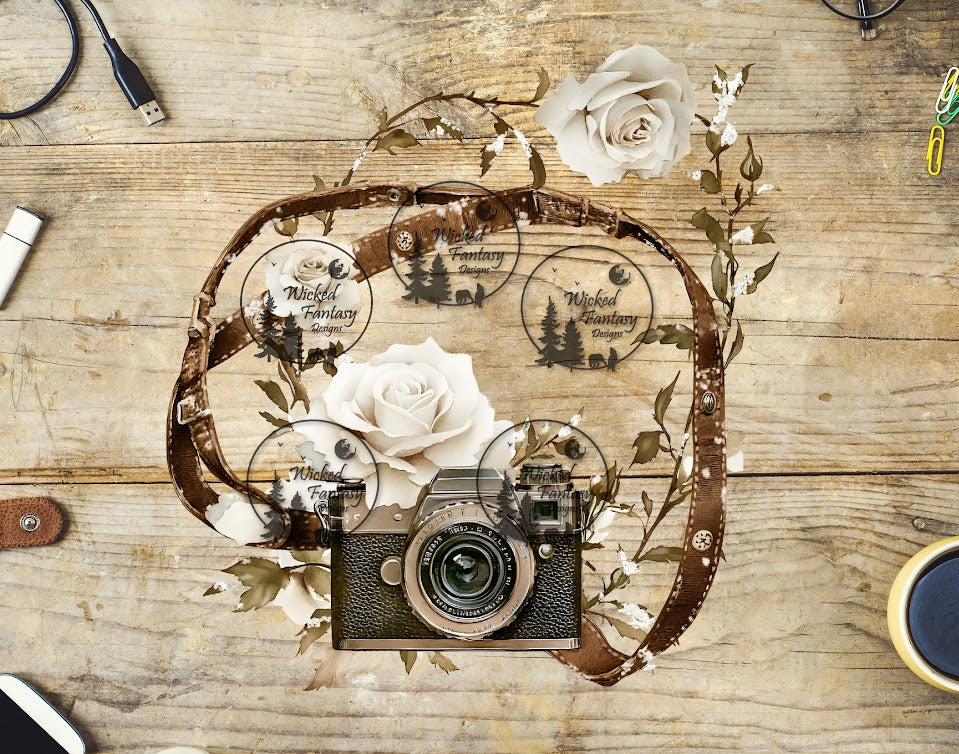 UVDTF Camera with White Roses