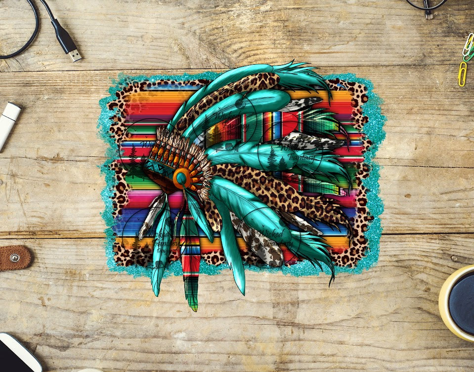 UVDTF Native Headdress and Serape Background