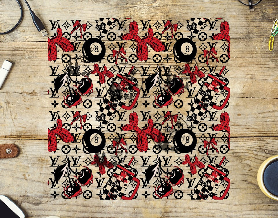 UVDTF Bougee Dogs and 8s 20oz 30oz 10"x10" Element