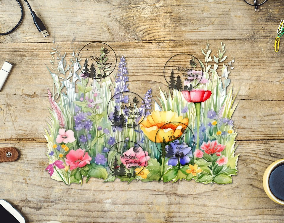 UVDTF Watercolor Wildflowers