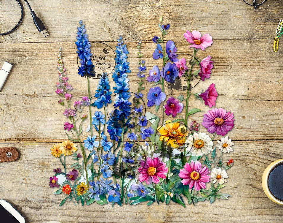 UVDTF Lupine and Colorful Wildflowers