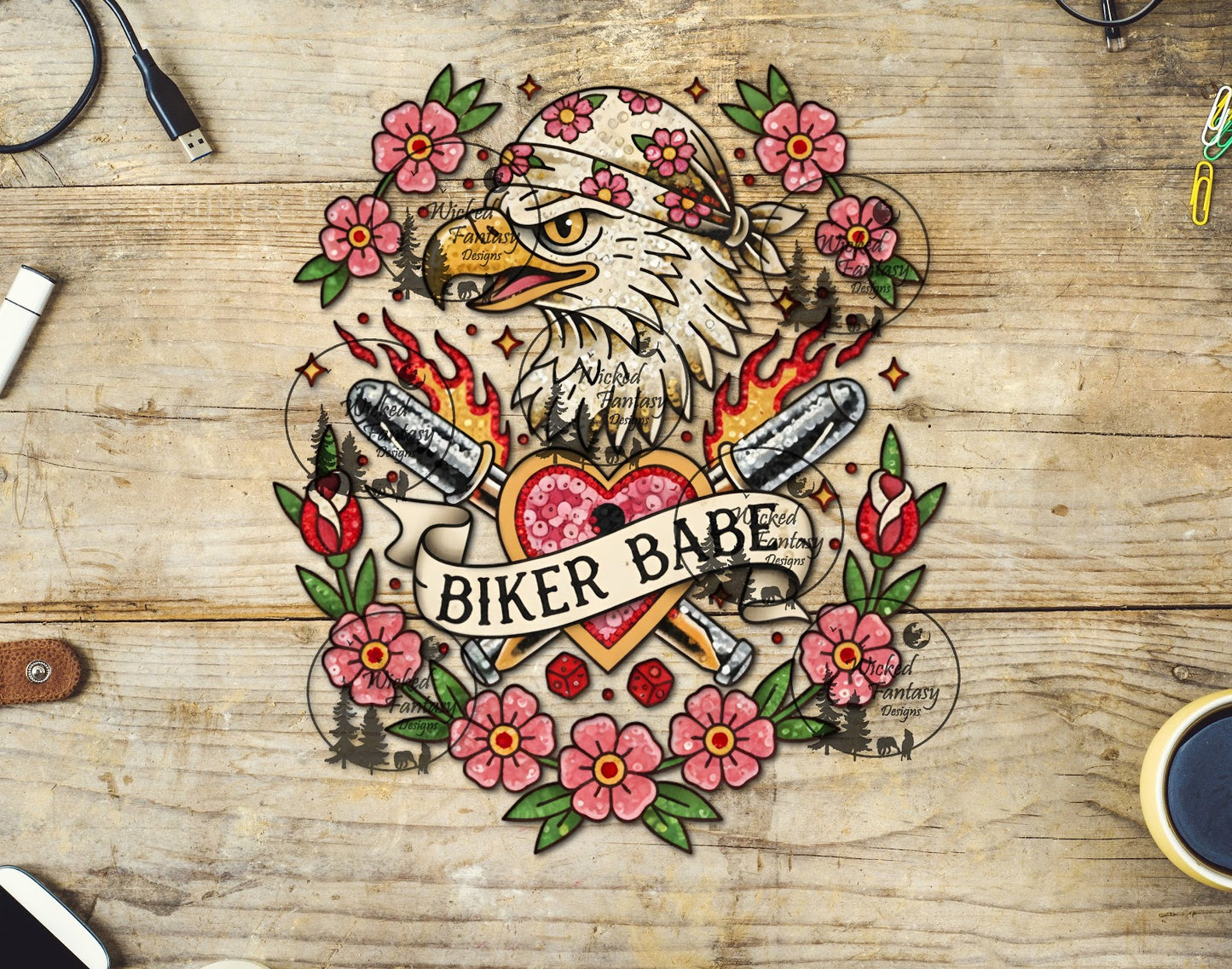 UVDTF Biker Babe Eagle
